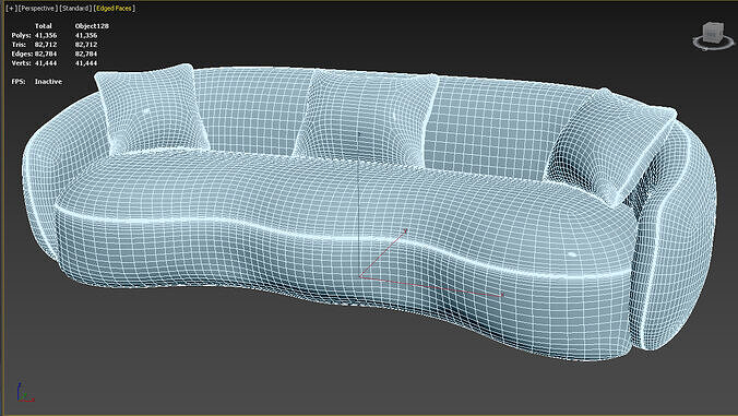 Unique Curved Sofa 3D model 2