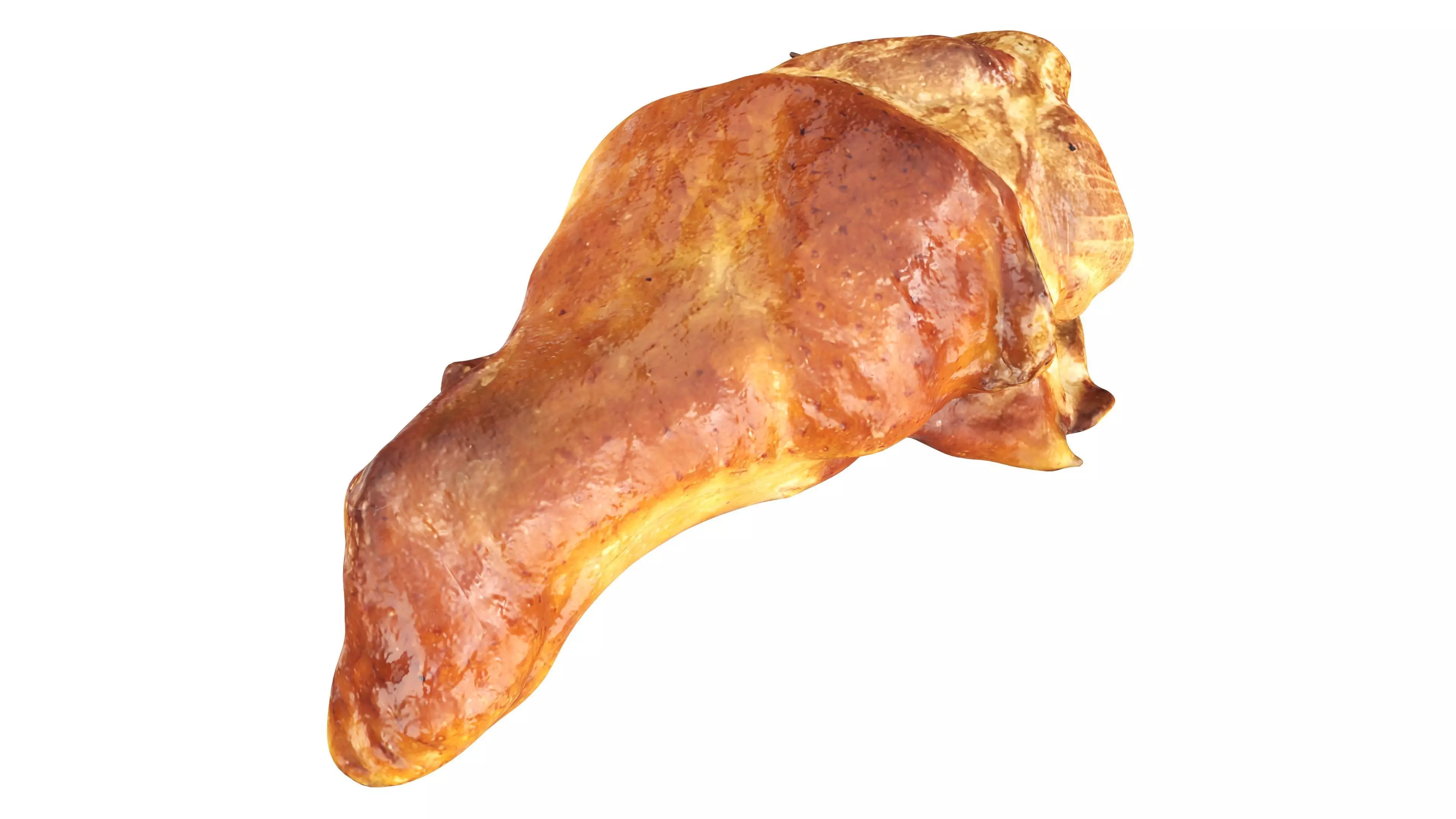 Small grilled chicken leg drumstick Low-poly 3D model_0