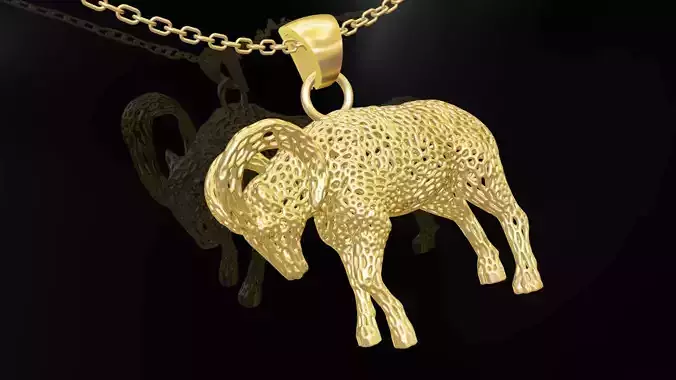 Goat pendant jewelry gold