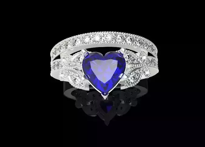 Heart Butterfly Engagement Diamond ring