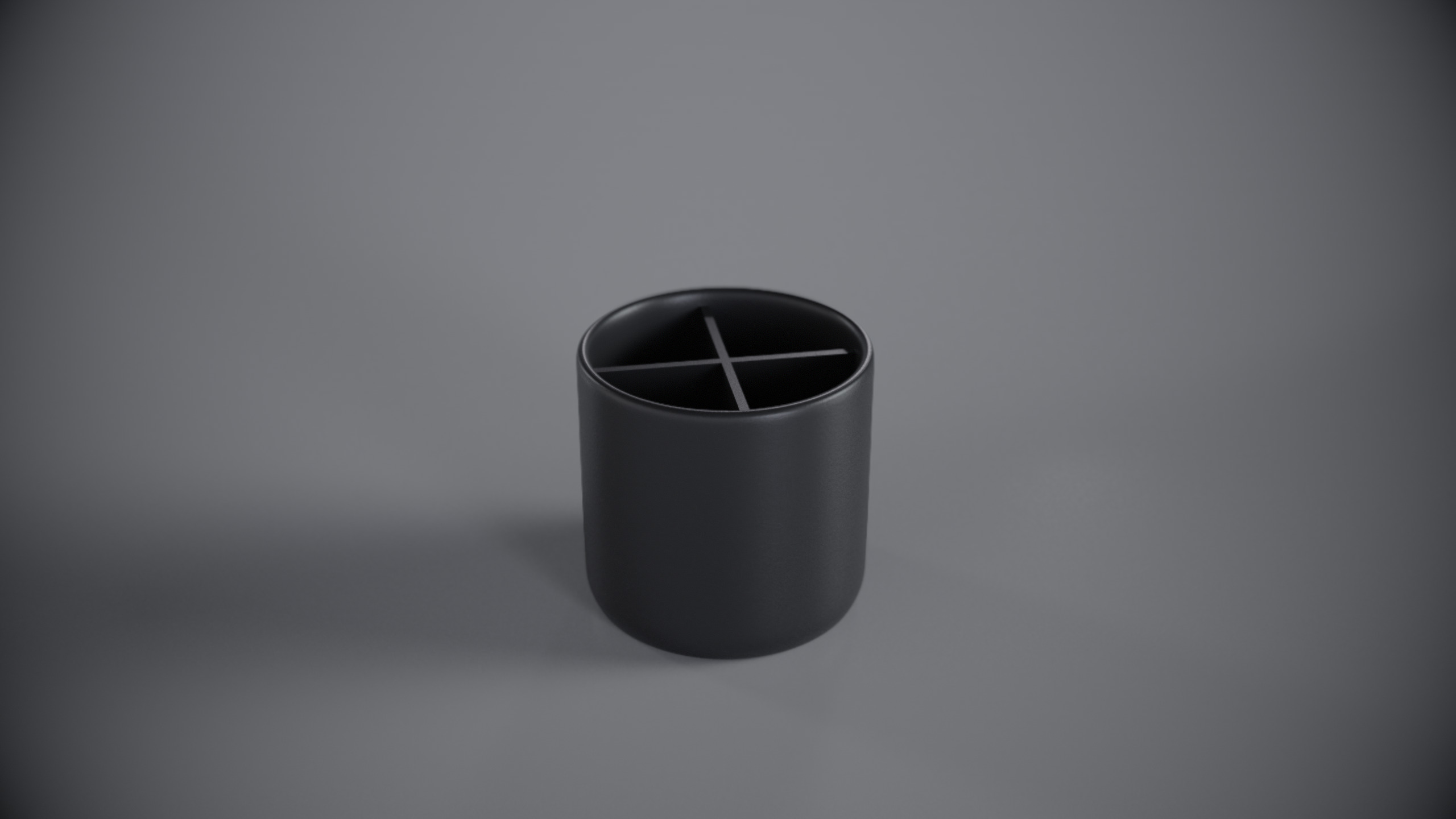 Minimalist 3D Printable Pen Holder Organizer with 4 Compartments 3D print model_3