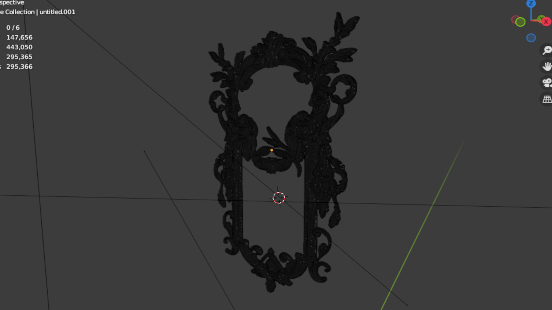 Classic decor ornament carved 68  3D model_6