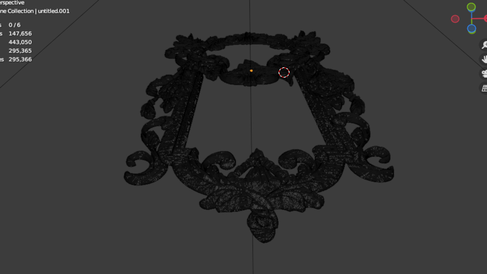 Classic decor ornament carved 68  3D model_7