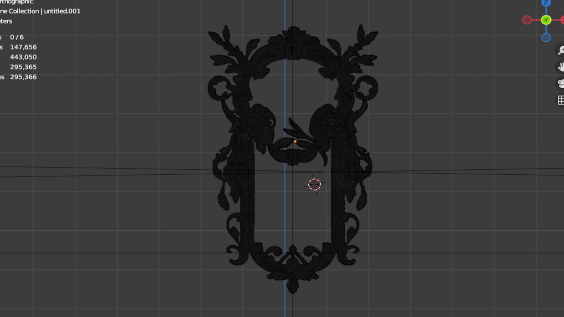 Classic decor ornament carved 68  3D model_5