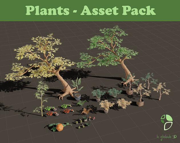 Plants Asset Pack Low-poly 3D model