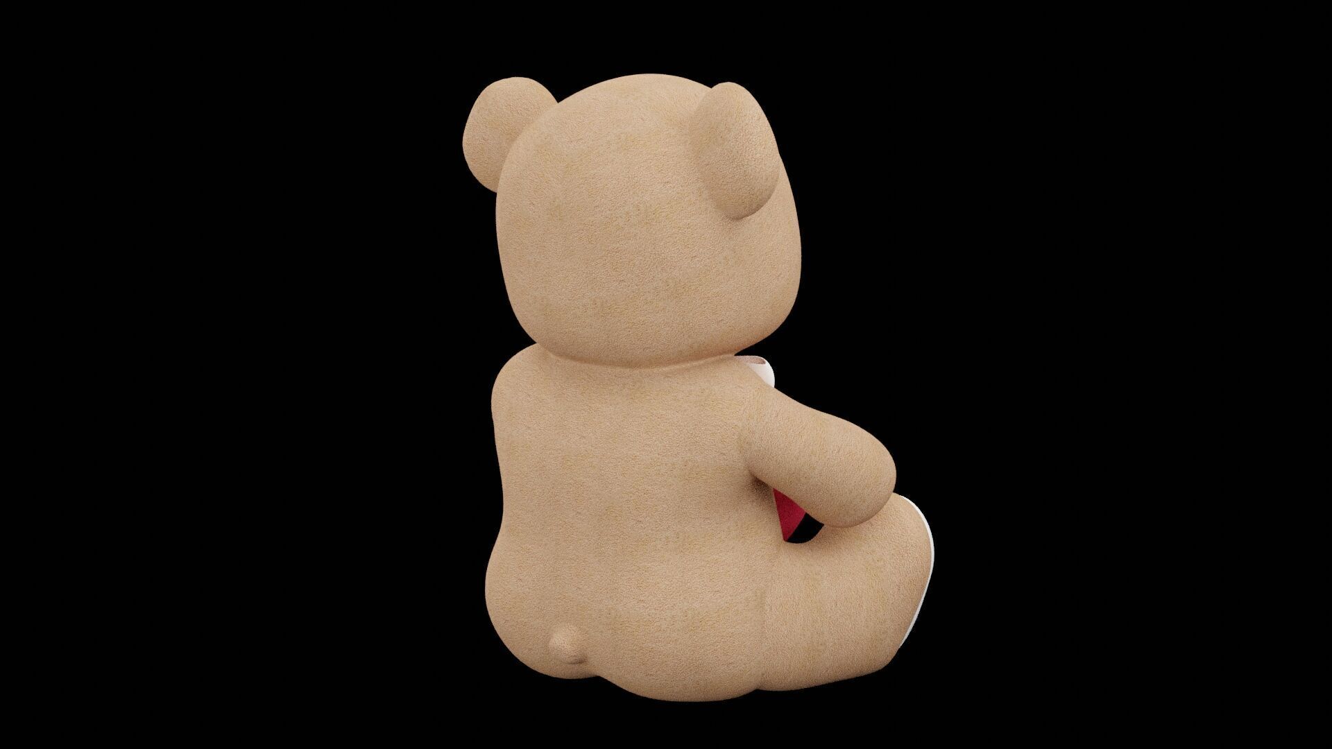 I Love You Teddy Bear Low-poly 3D model_4