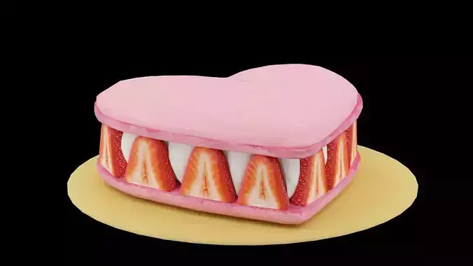 Strawberry Heart Macaroon