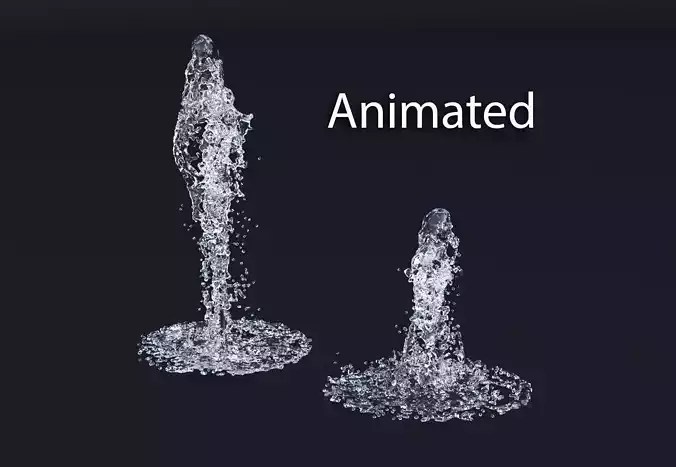 Two Animated Fountains  3D model