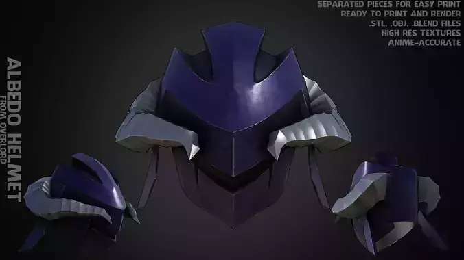 Overlord Albedo Helmet for Cosplay 3D print model
