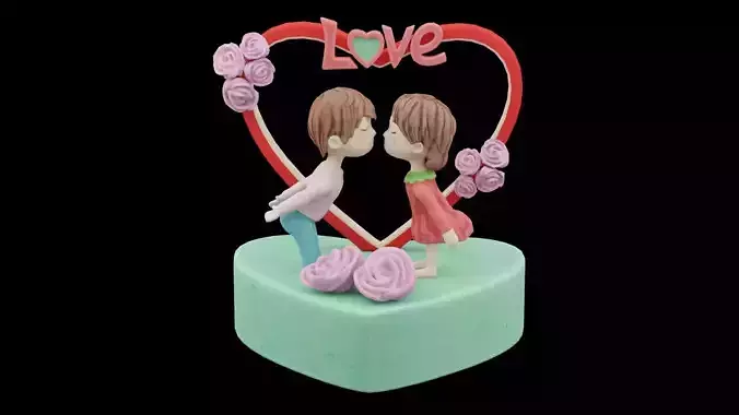 Decorative Polyresin Love Couple Figurine  Low-poly 3D model