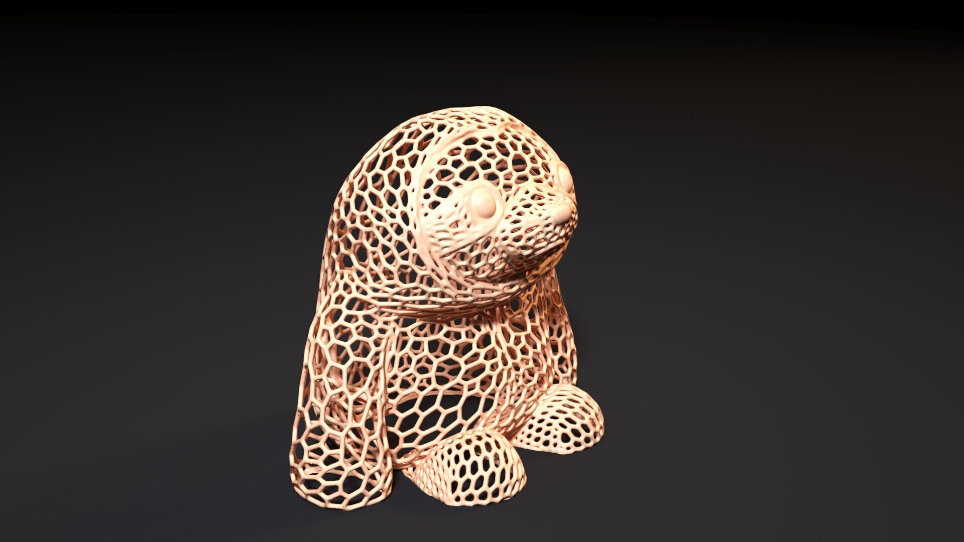 Sloth Voronoi 3D print model_1