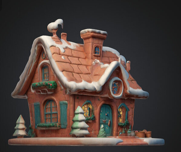  Disney-style Christmas house 3D model