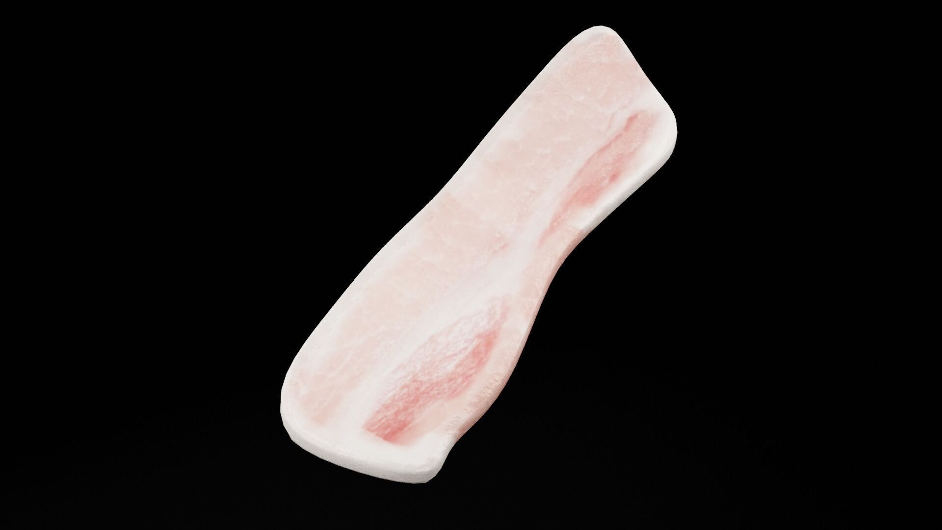 Raw Bacon Meat  Low-poly 3D model_3