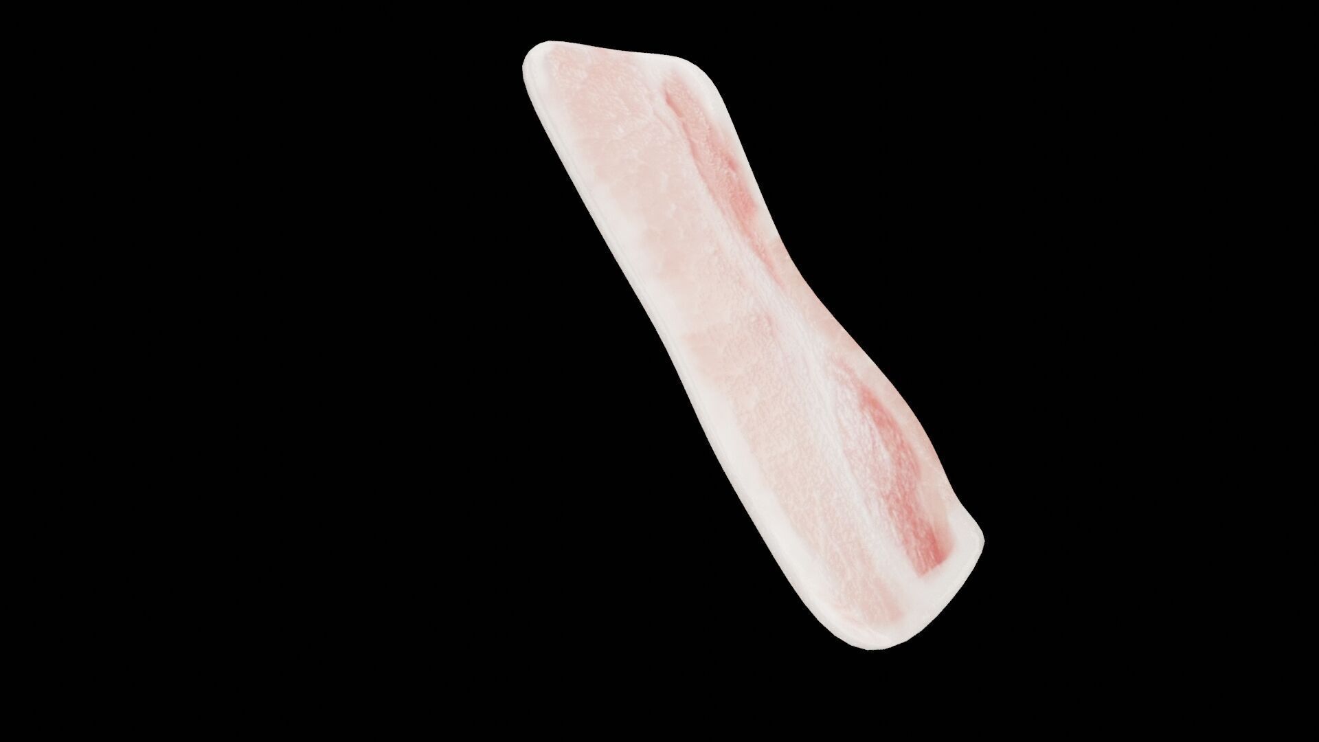 Raw Bacon Meat  Low-poly 3D model_5