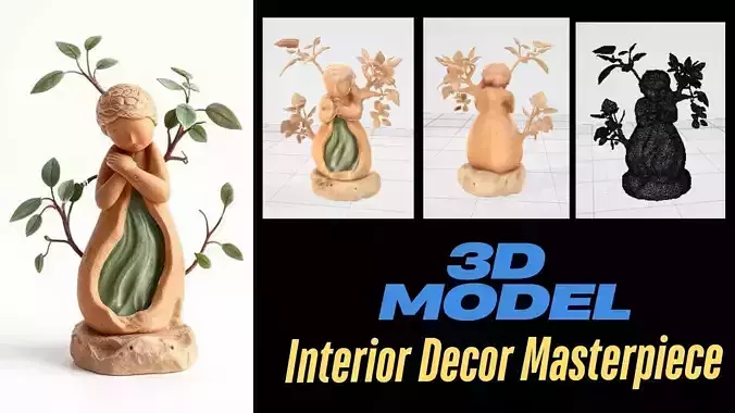 Abstract Stony Human Showpiece Interior Decor Sculpture