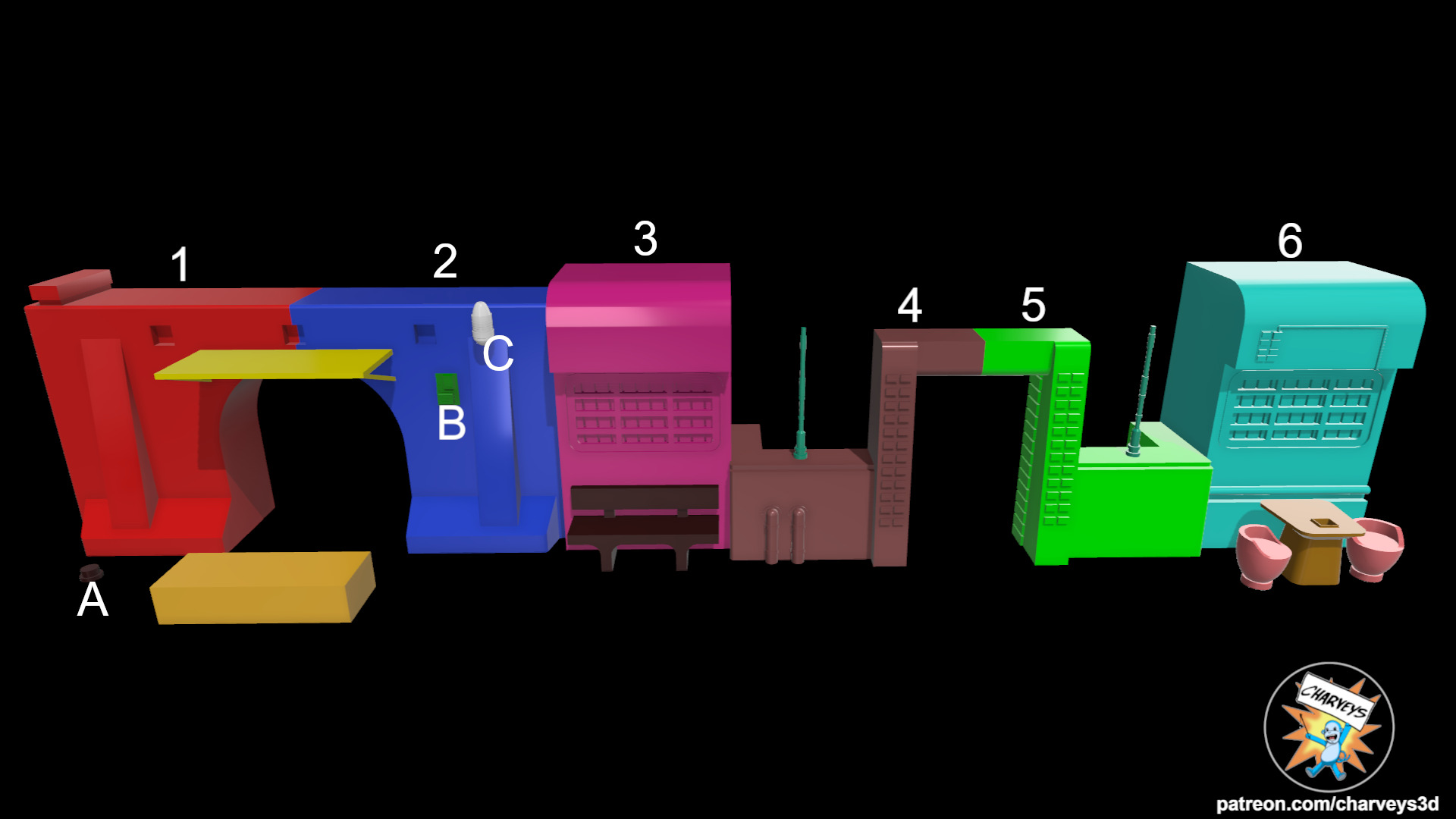 Star Wars Mos Espa Street Shelf Diorama for 4 and 6 inch figures 3D print model_5