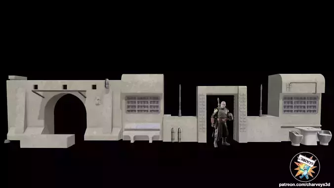 Star Wars Mos Espa Street Shelf Diorama for 4 and 6 inch figures