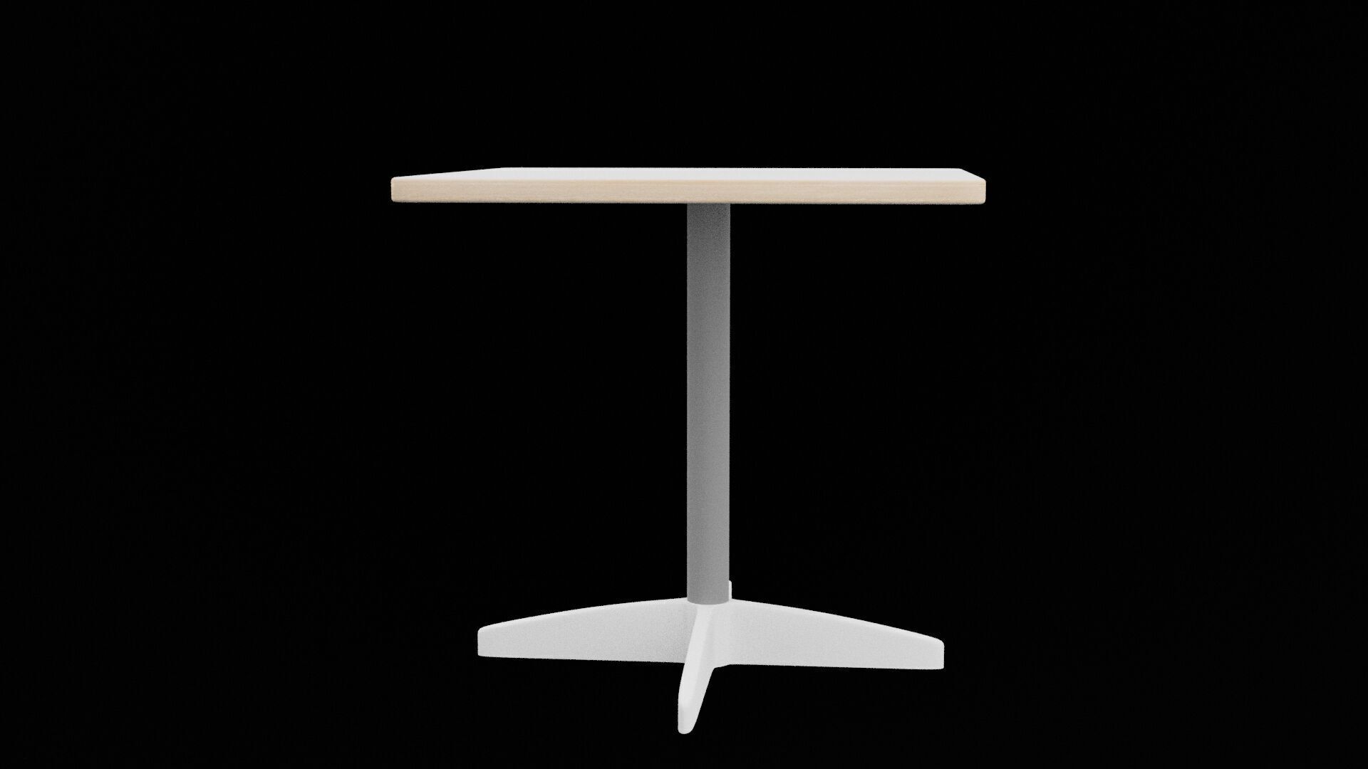 Square Table Low-poly 3D model_6