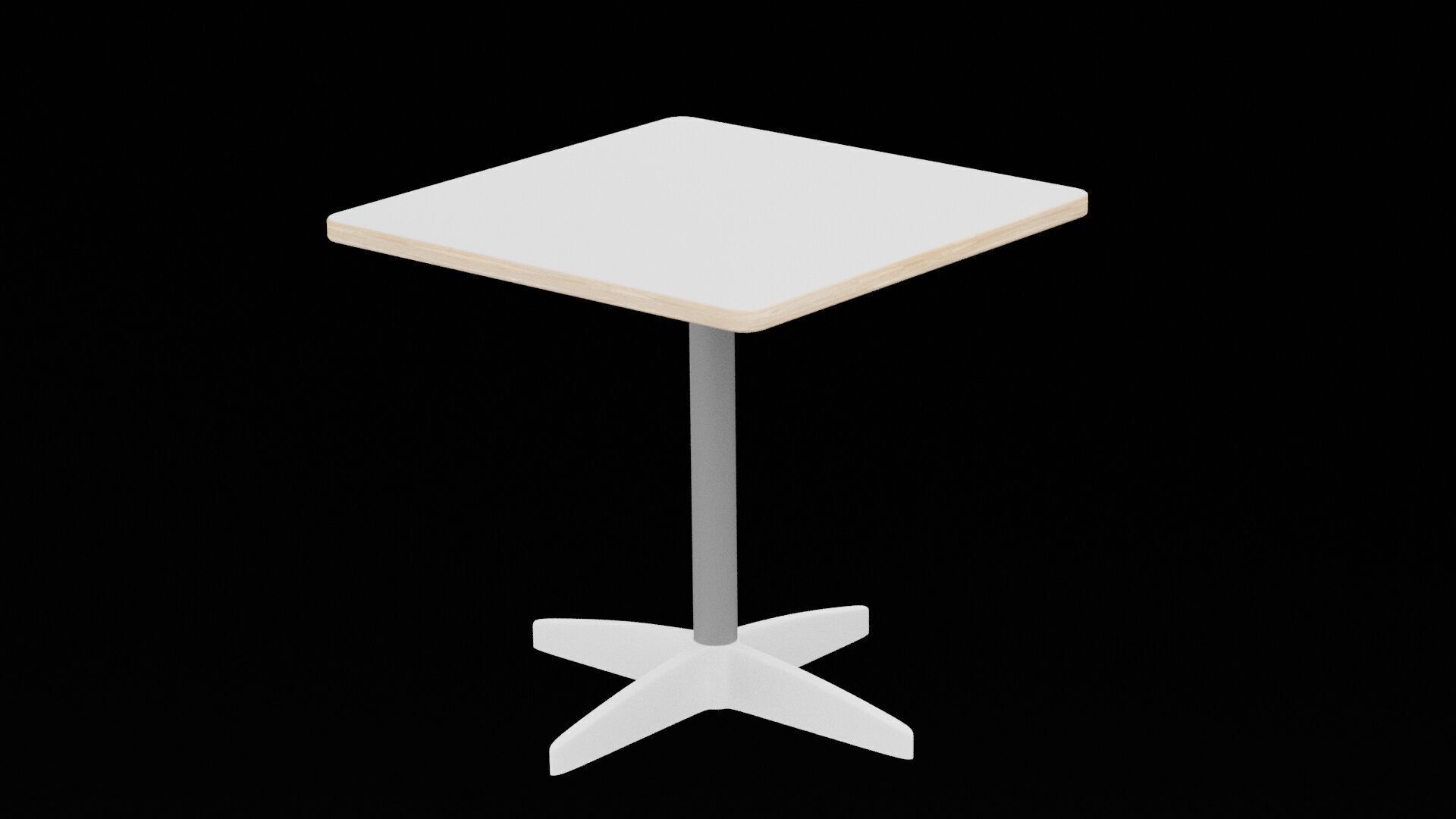 Square Table Low-poly 3D model_2