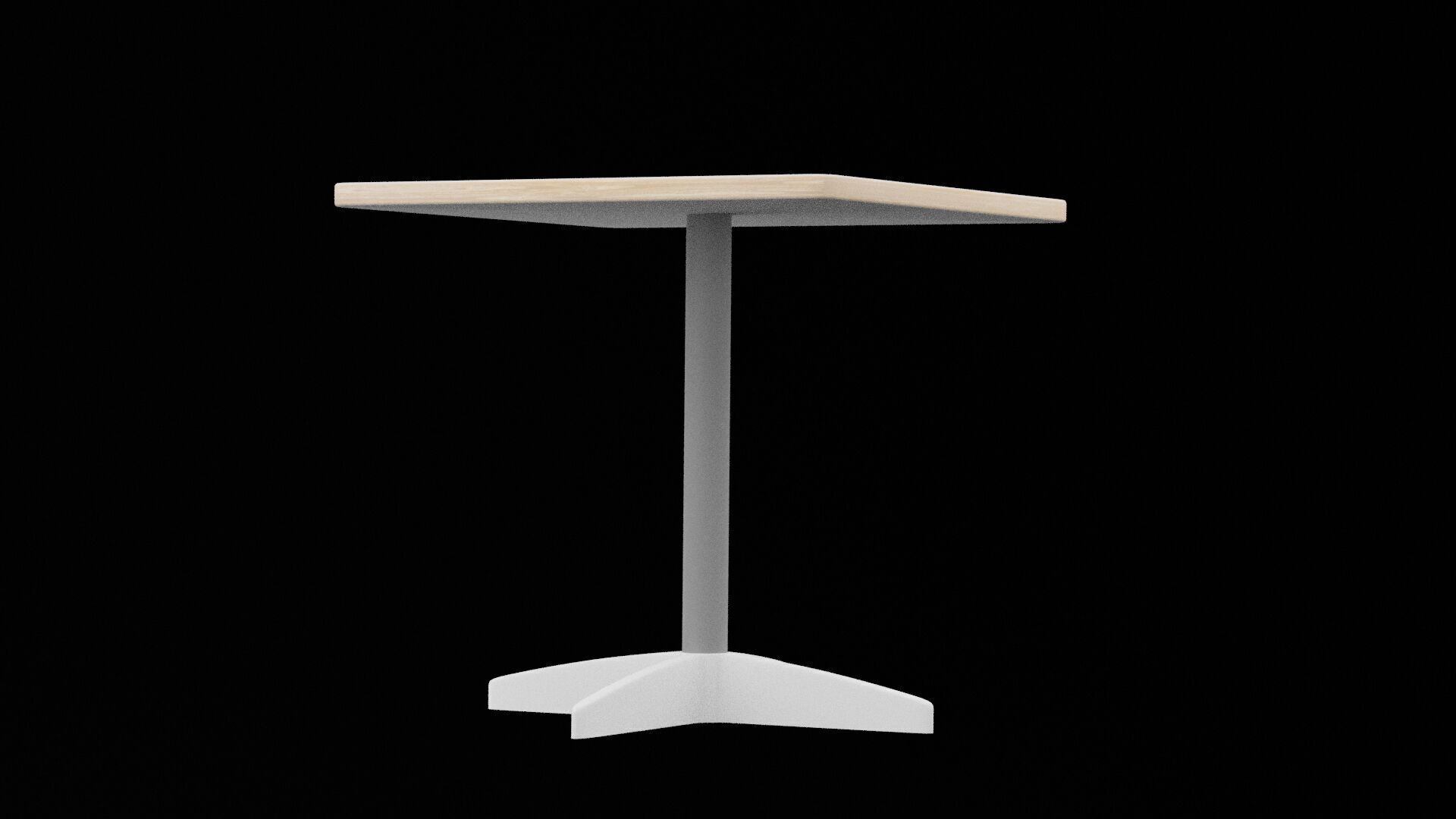 Square Table Low-poly 3D model_4