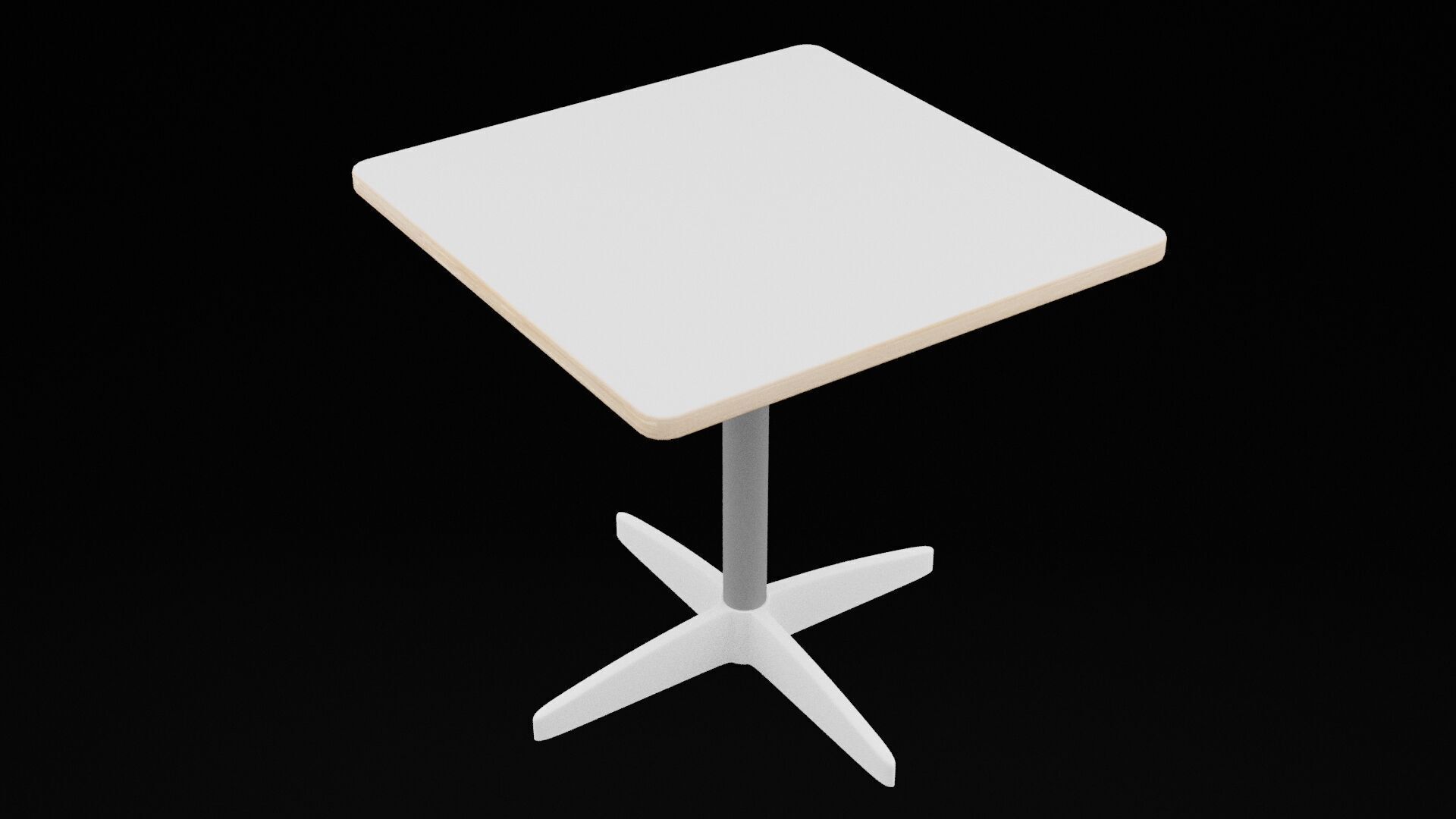 Square Table Low-poly 3D model_5