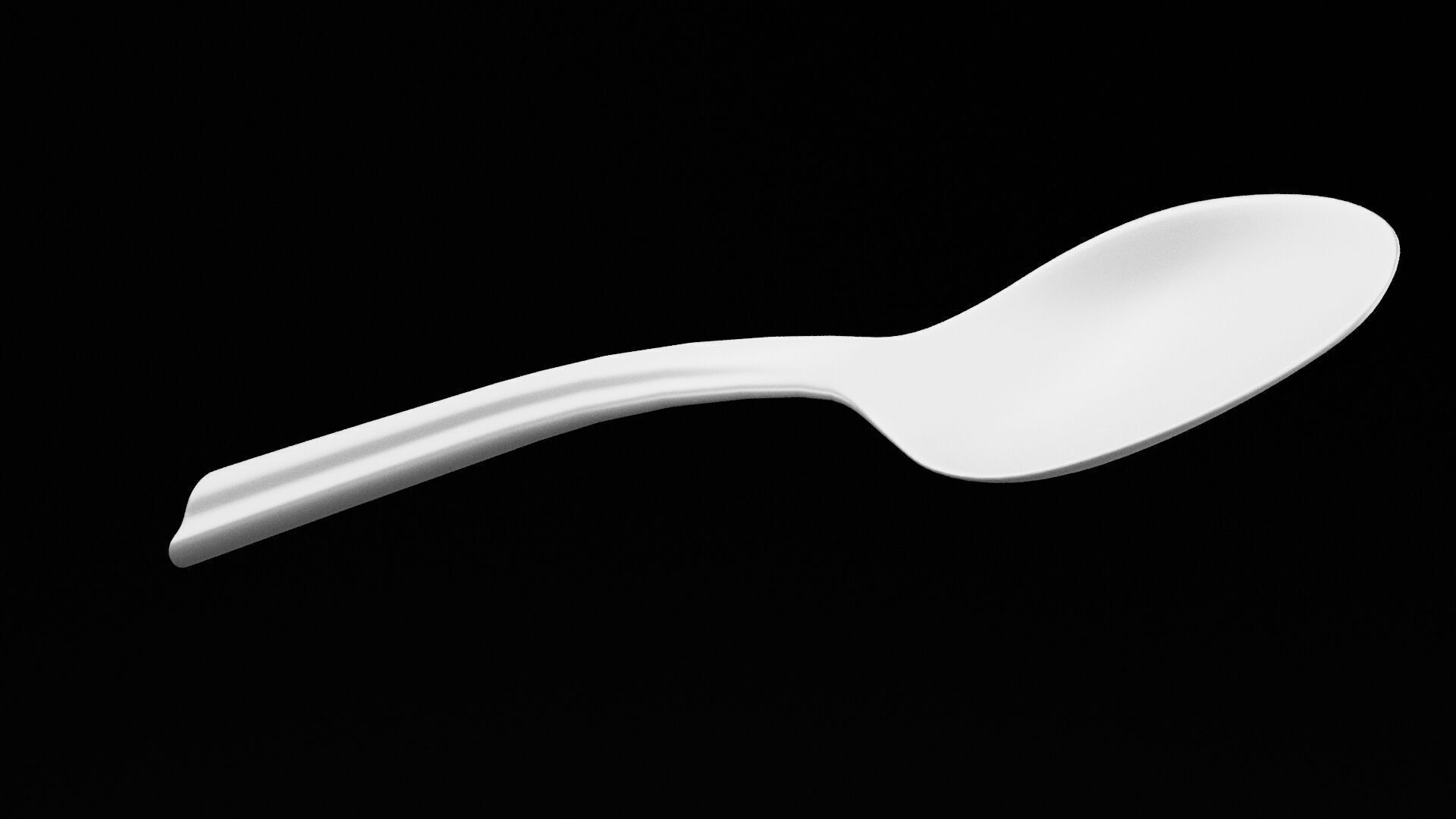 Stainless Steel Spoon Low-poly 3D model_1