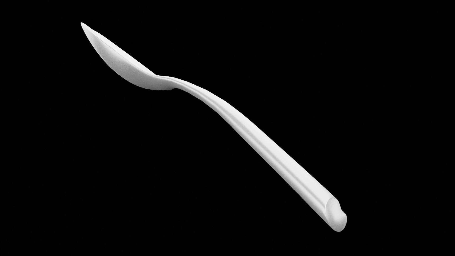 Stainless Steel Spoon Low-poly 3D model_2