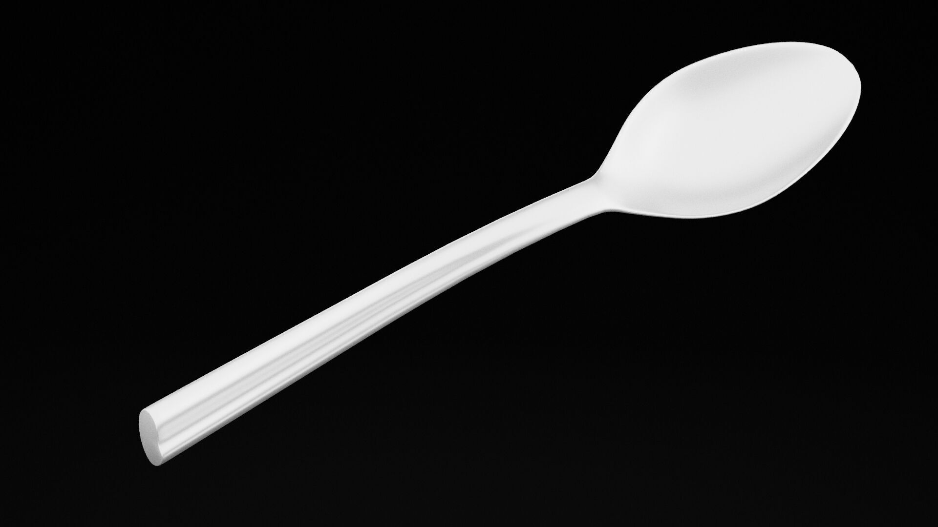 Stainless Steel Spoon Low-poly 3D model_5