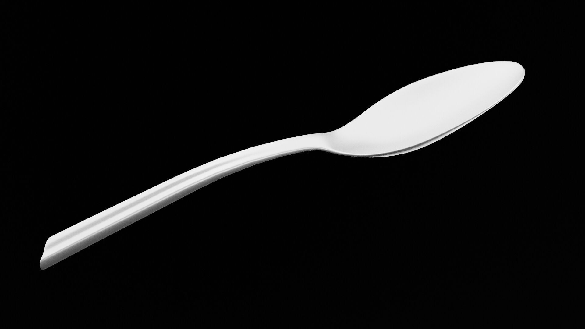 Stainless Steel Spoon Low-poly 3D model_6