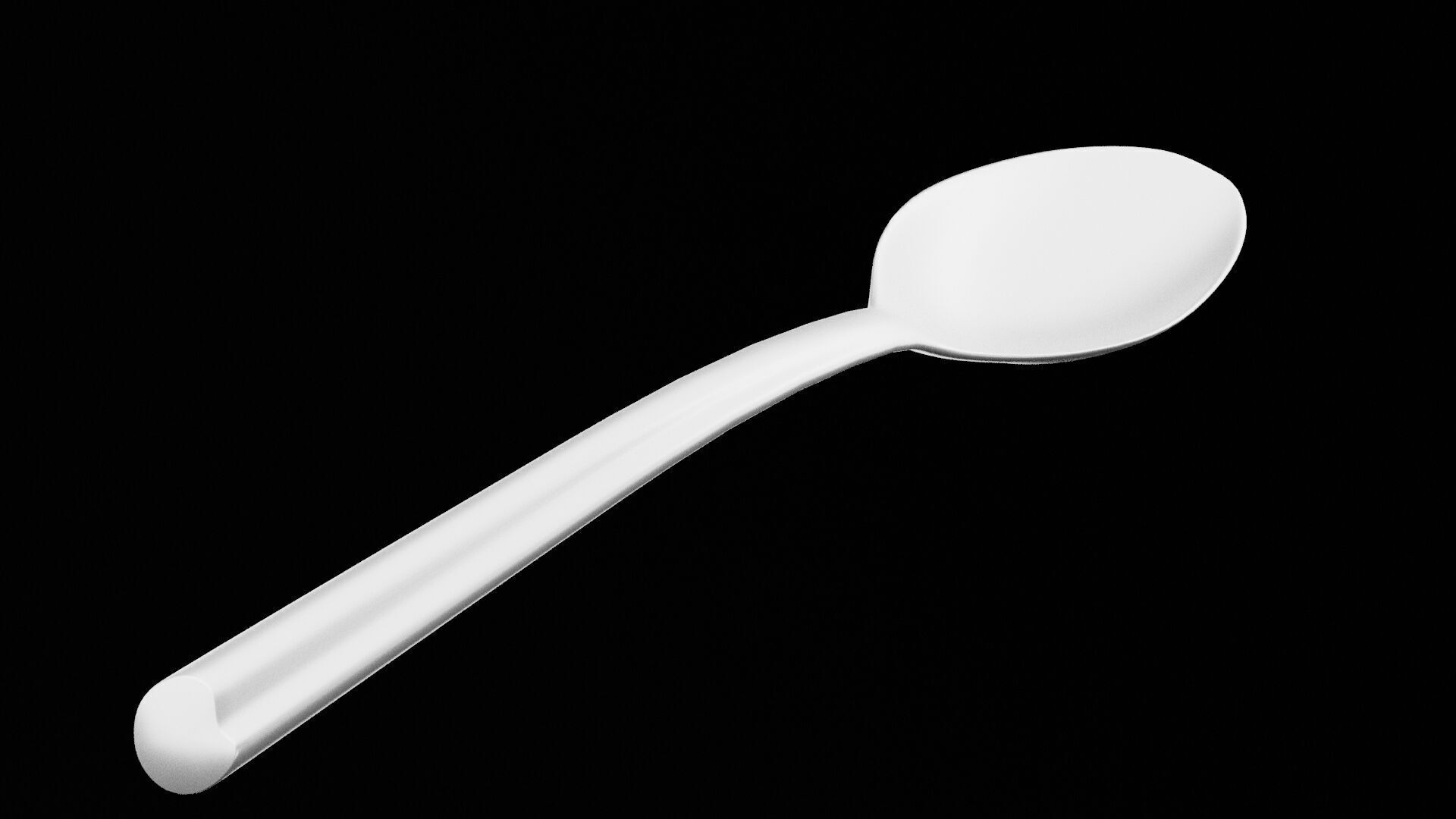 Stainless Steel Spoon Low-poly 3D model_4