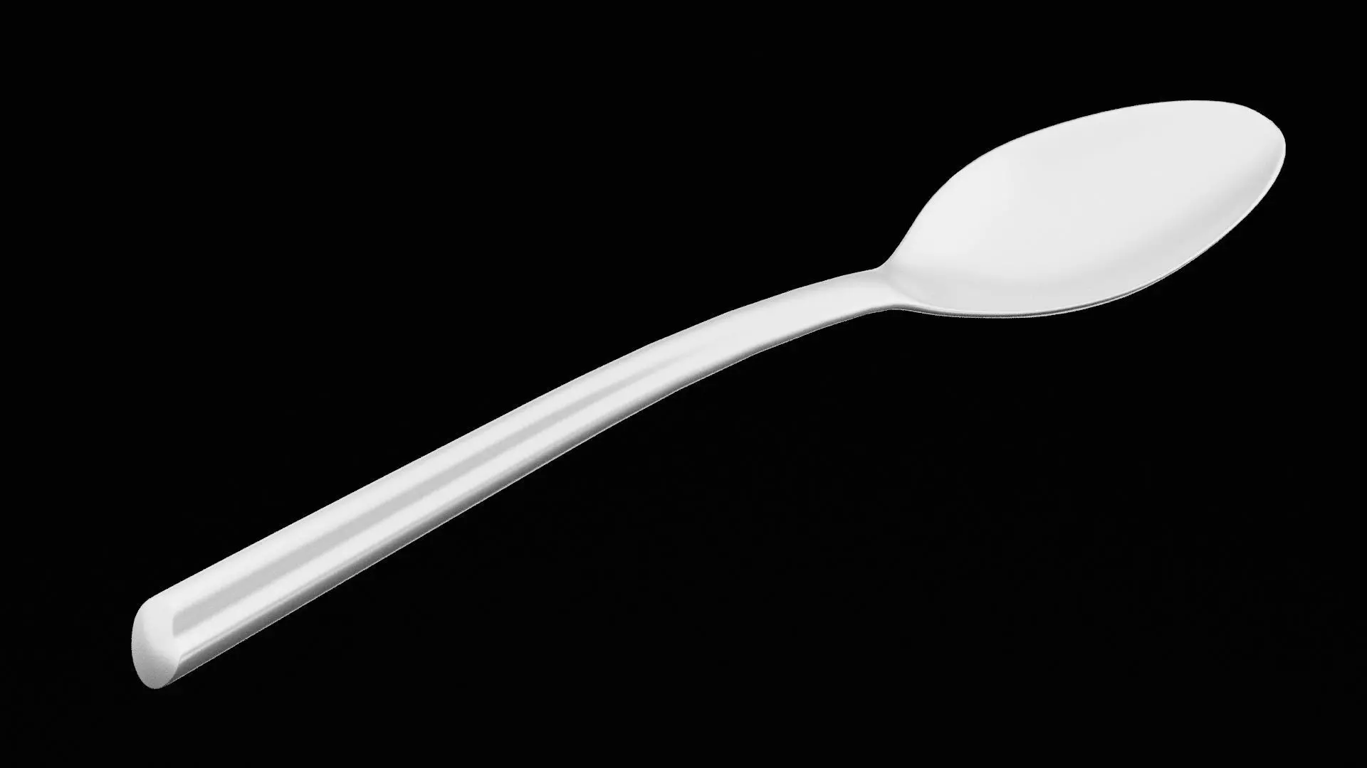 Stainless Steel Spoon Low-poly 3D model_0