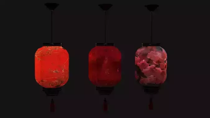 Chinese sheep skin lantern  Low-poly 3D model