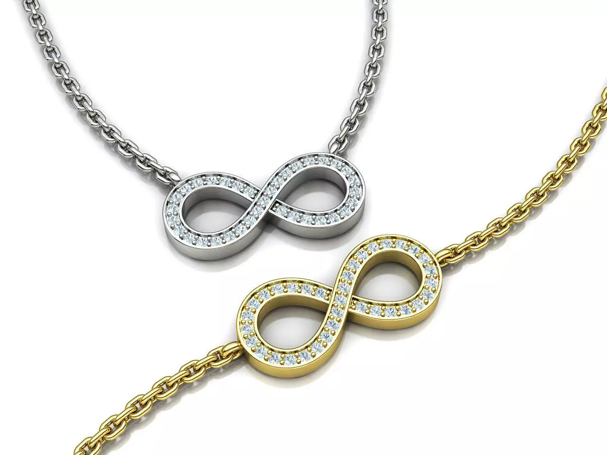 Infinity Endless Love Symbol Braclete or Necklace 3dmodel 3D print model