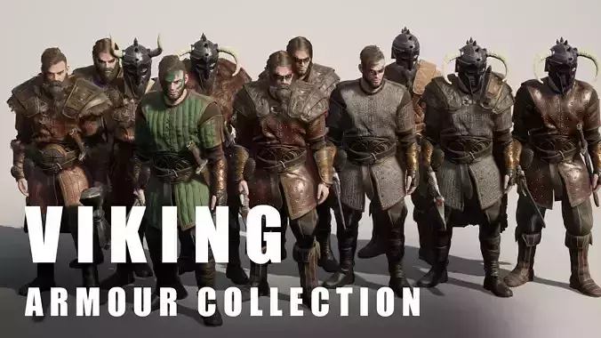 Viking Armour Collection Pack Low-poly 3D model