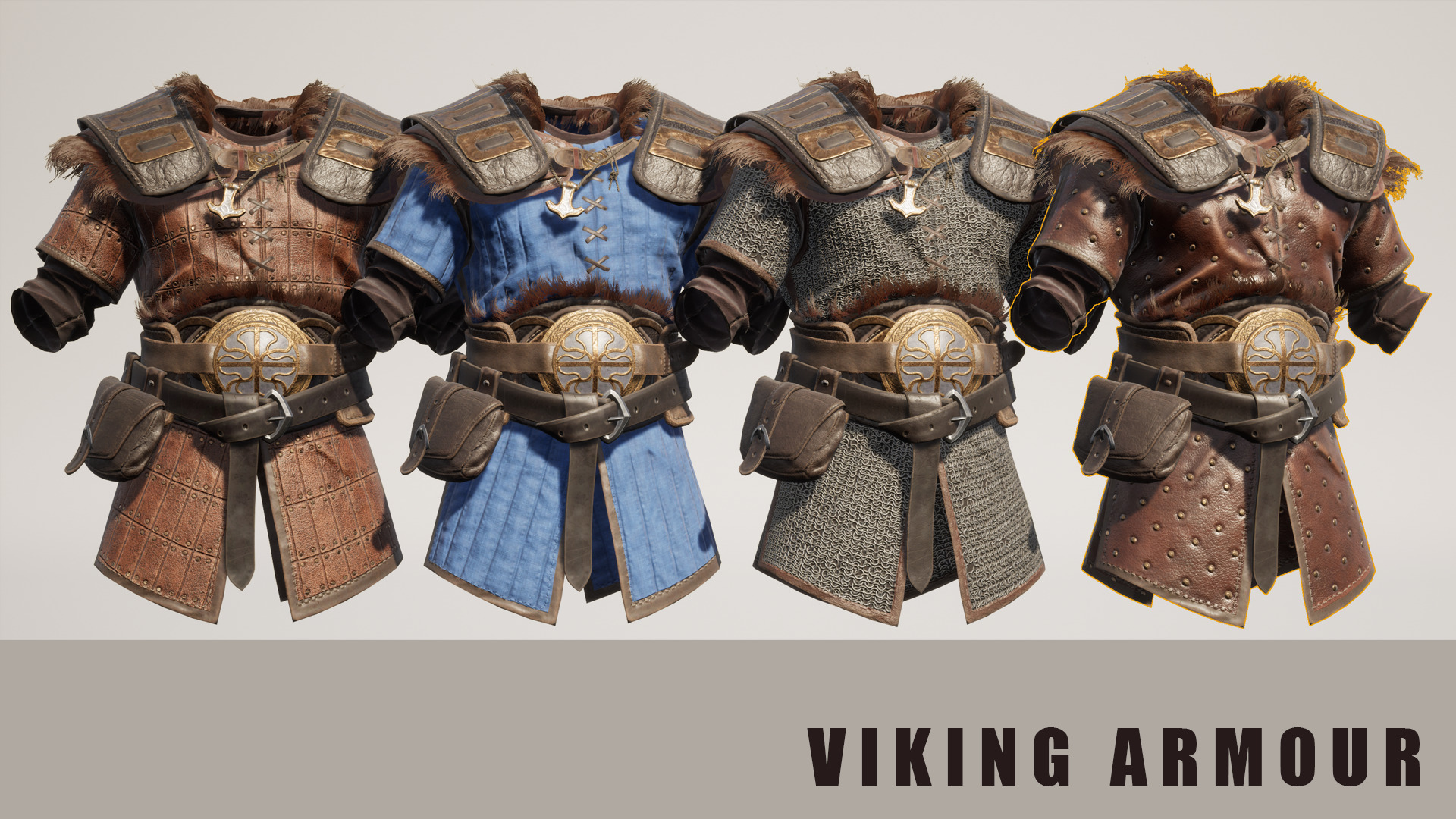 Viking Armour Collection Pack Low-poly 3D model_16