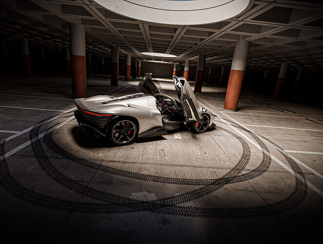 Parking Studio Low-poly 3D model 2