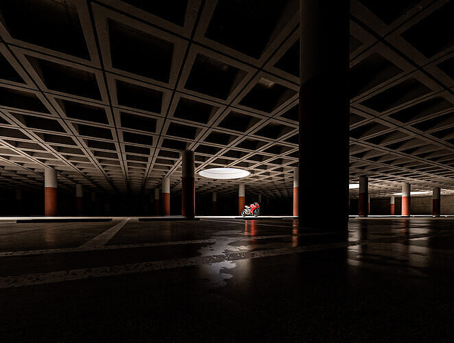 Parking Studio Low-poly 3D model 4