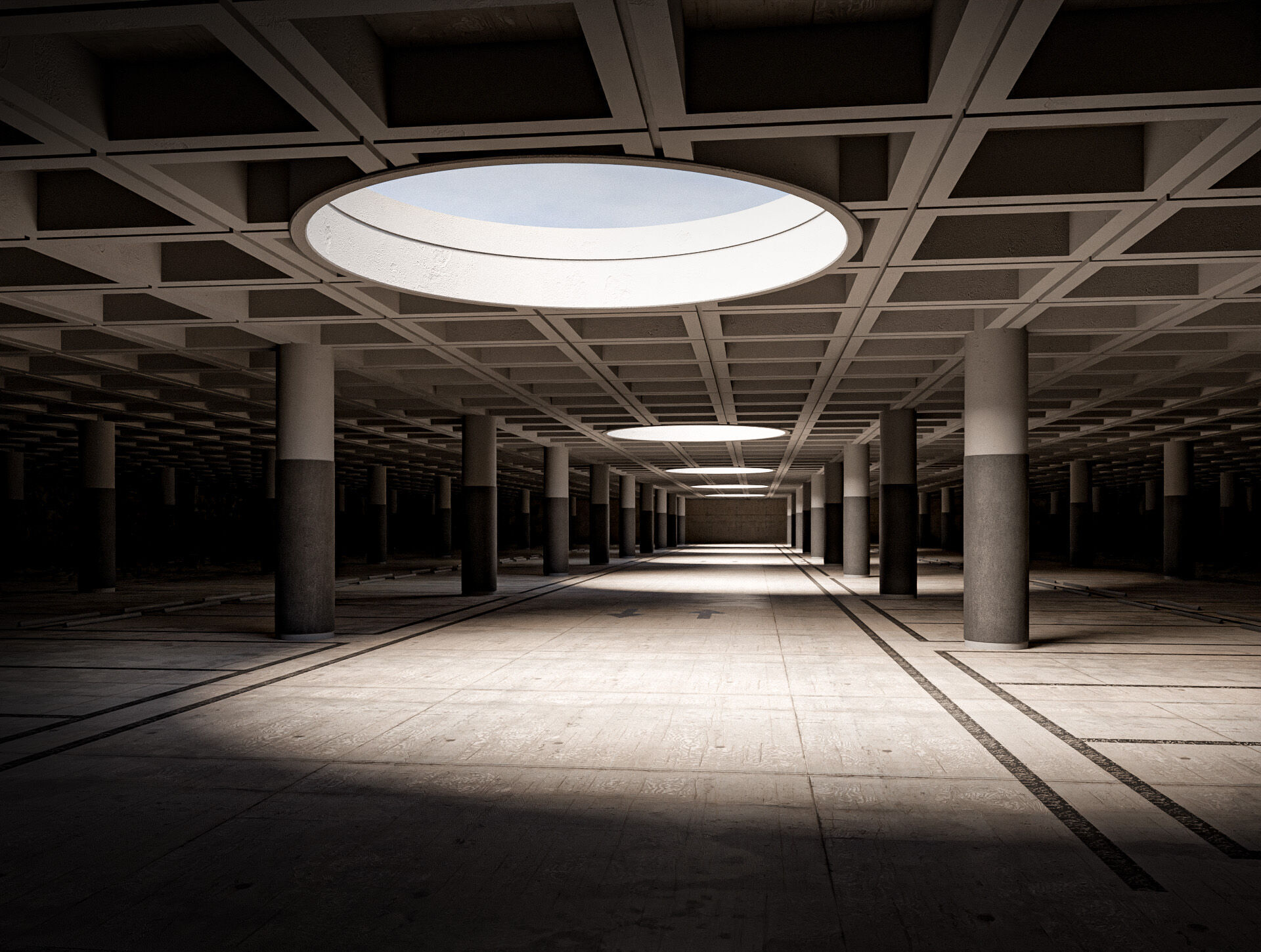 Parking Studio Low-poly 3D model_7