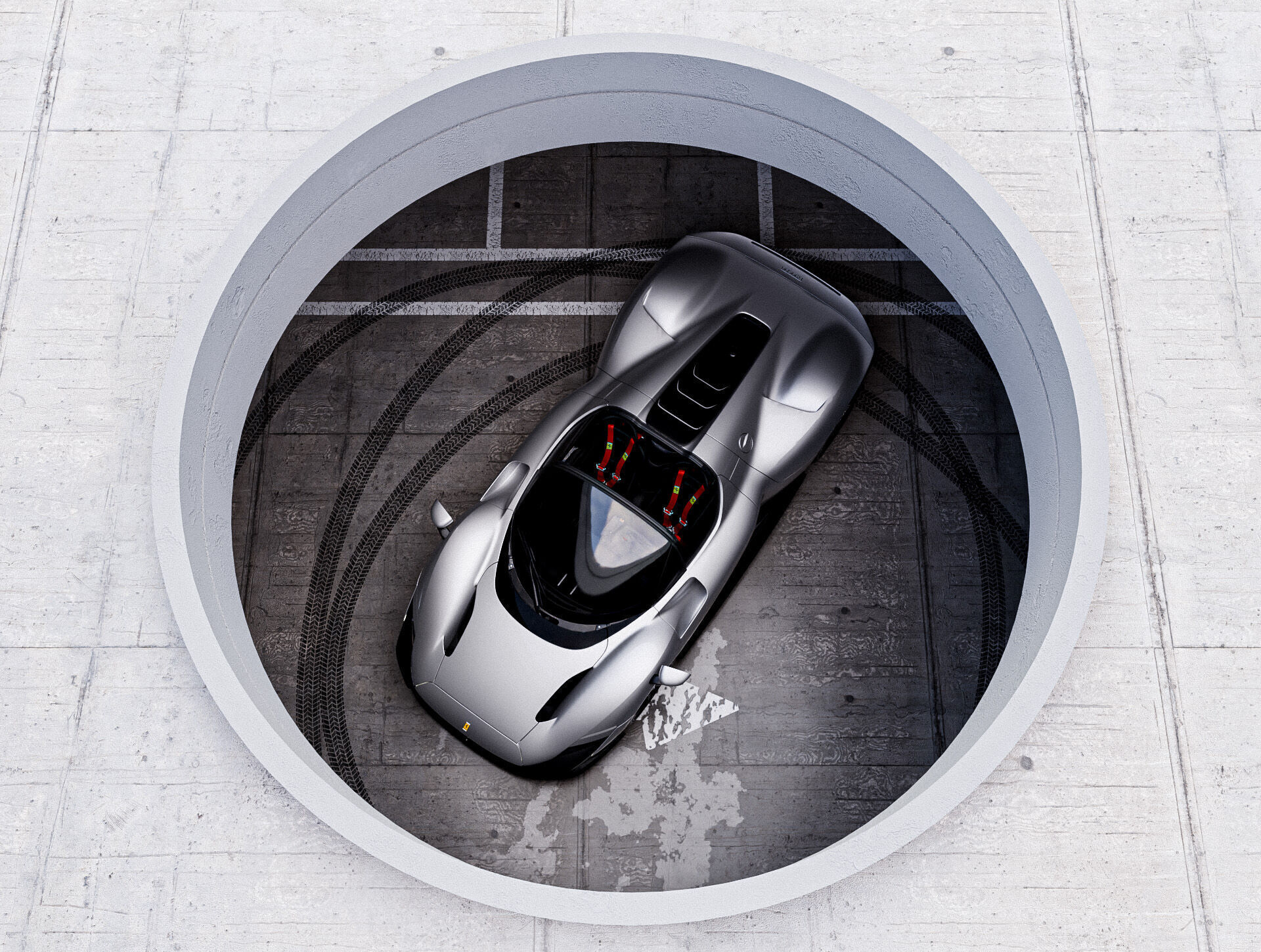 Parking Studio Low-poly 3D model_5