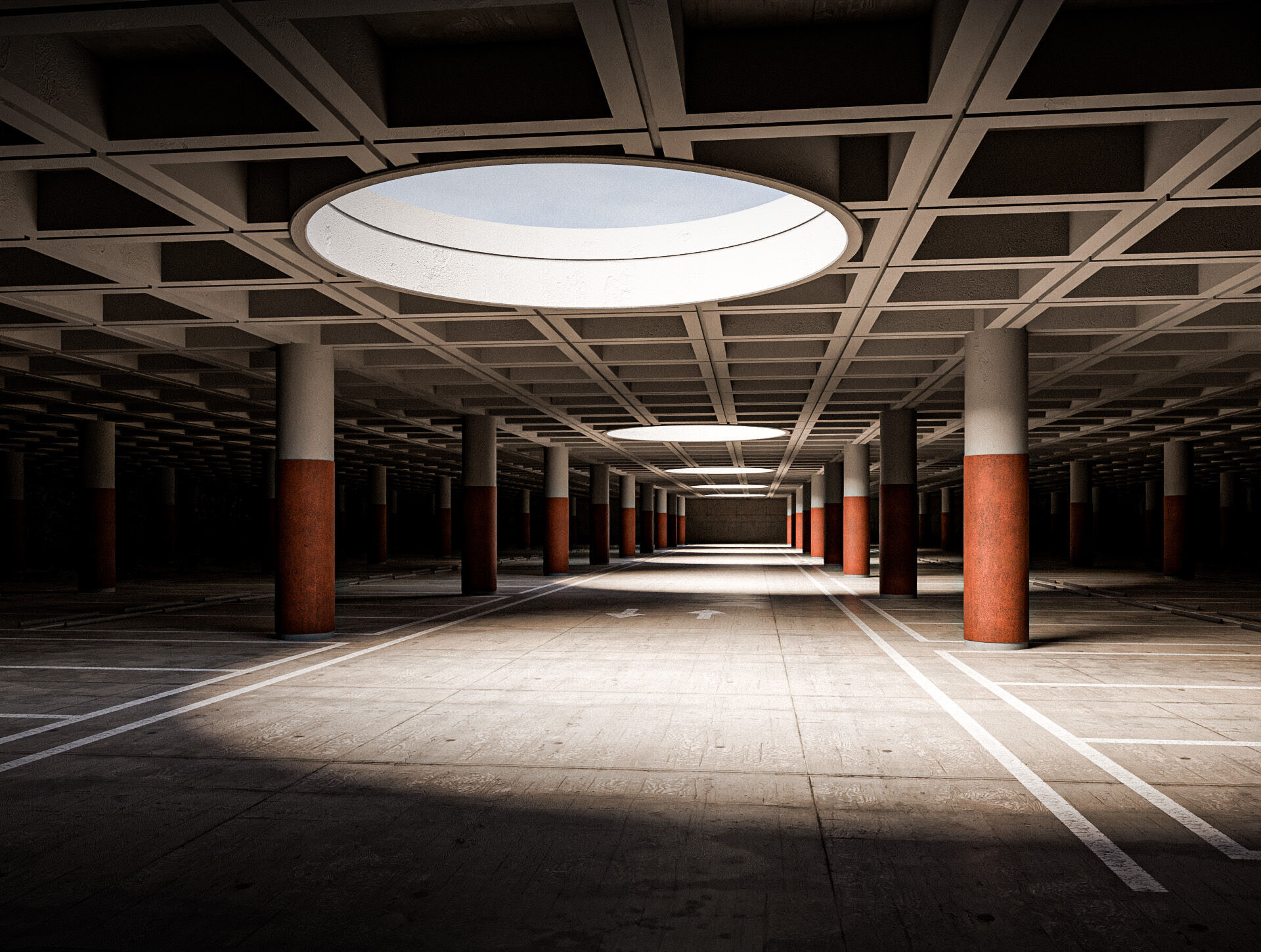 Parking Studio Low-poly 3D model_6