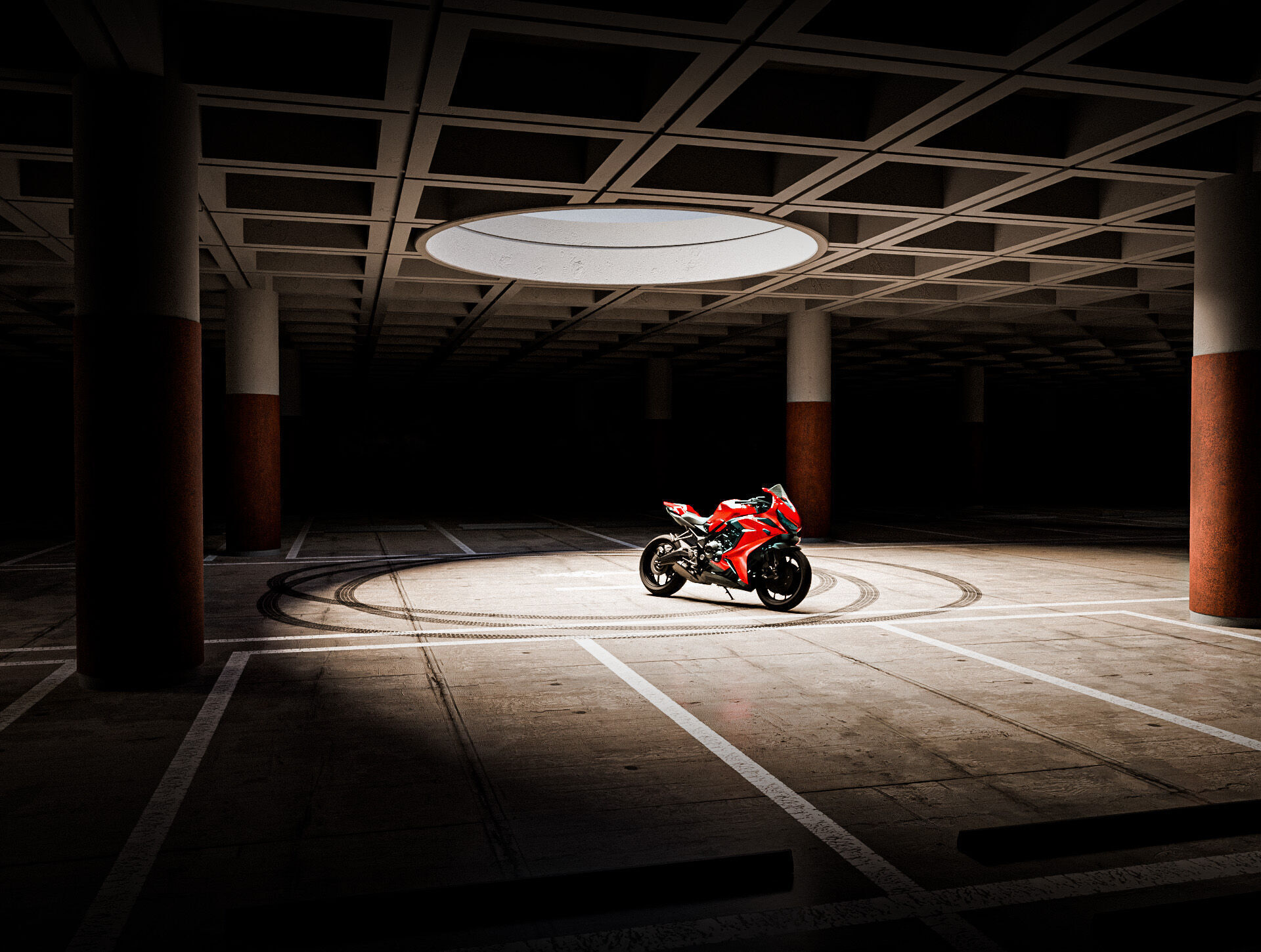 Parking Studio Low-poly 3D model_3