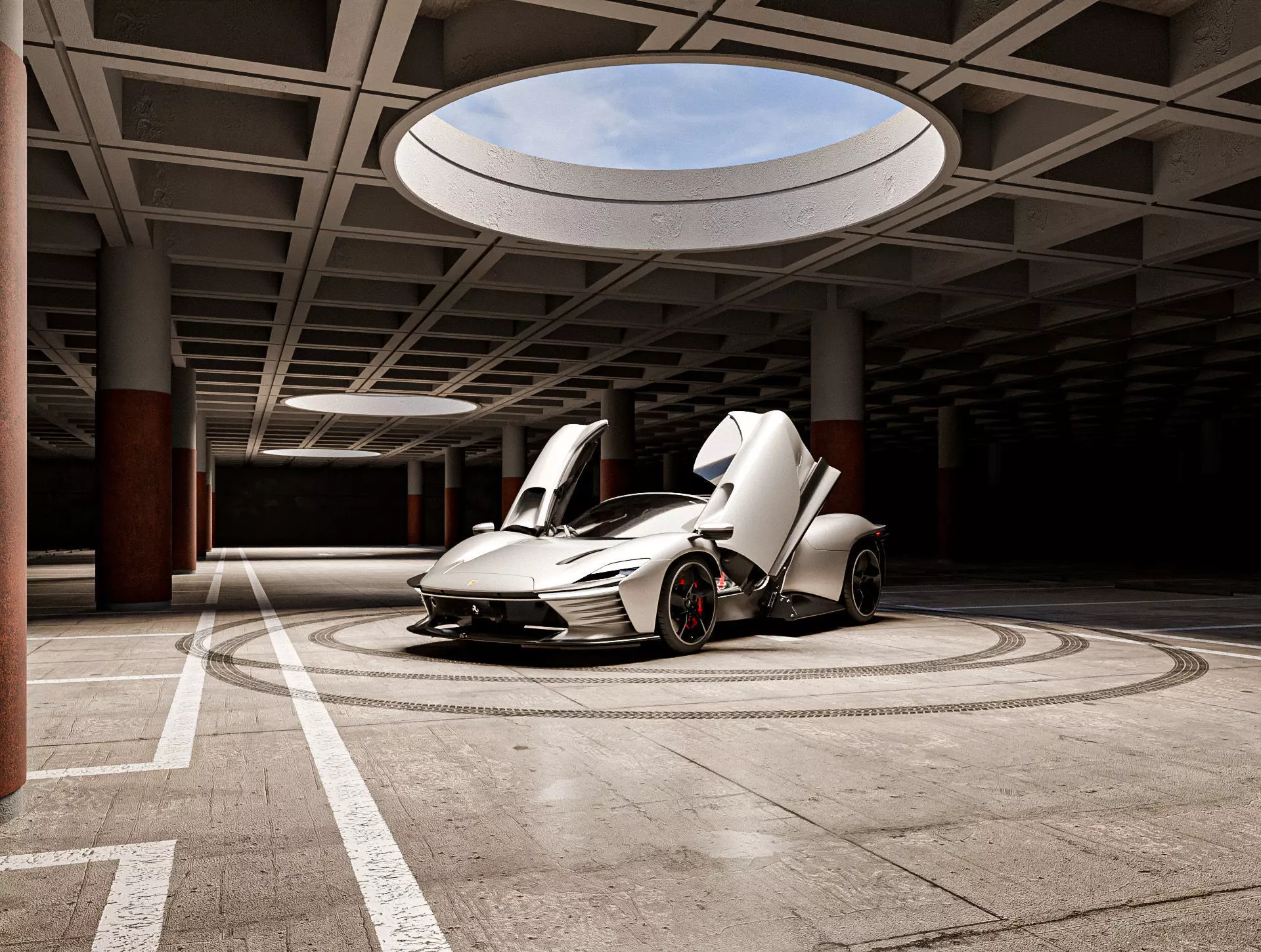 Parking Studio Low-poly 3D model_0