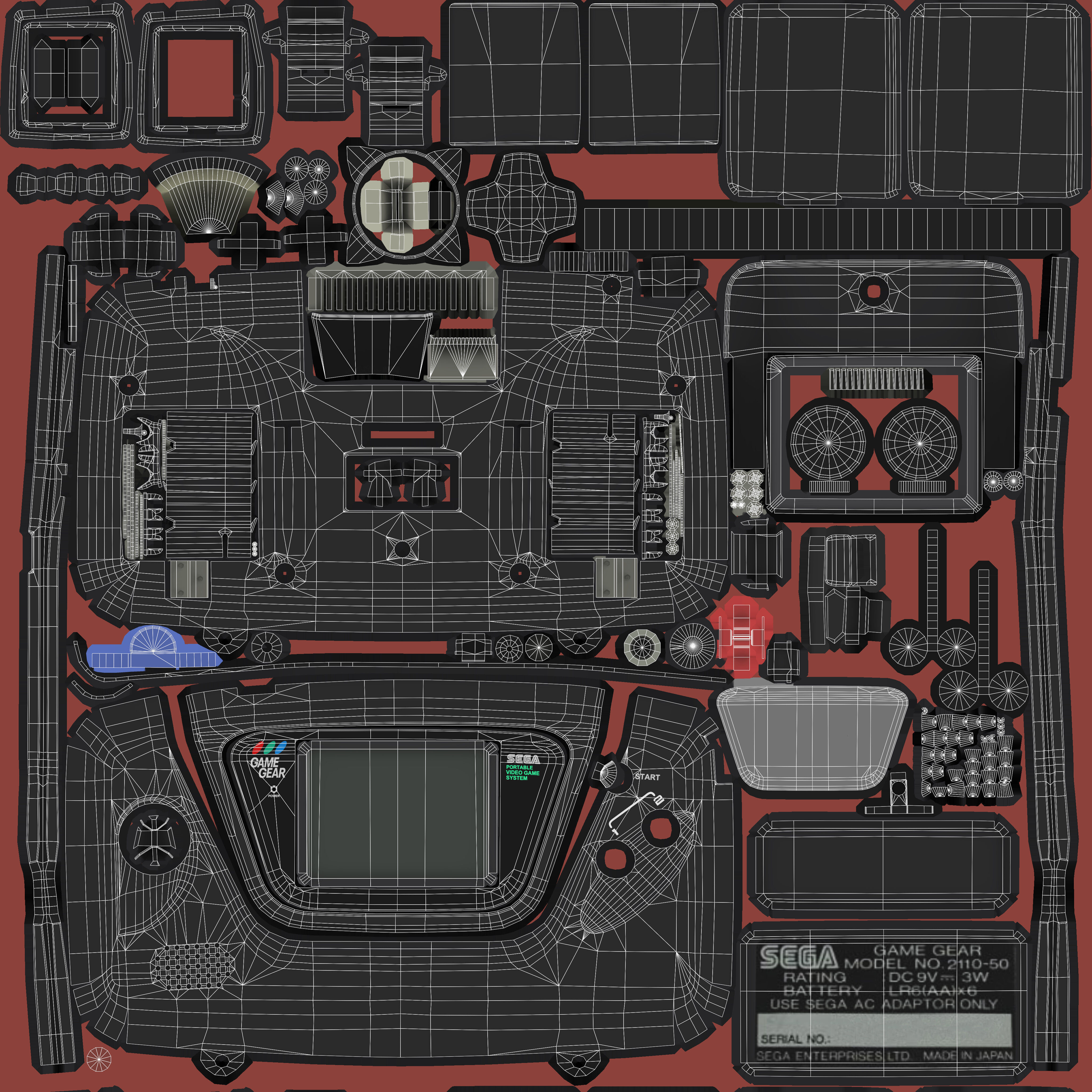 Sega Game Gear Low-poly 3D model_22