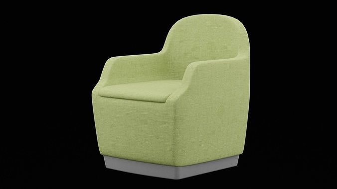 Green Chair Furniture  Low-poly 3D model