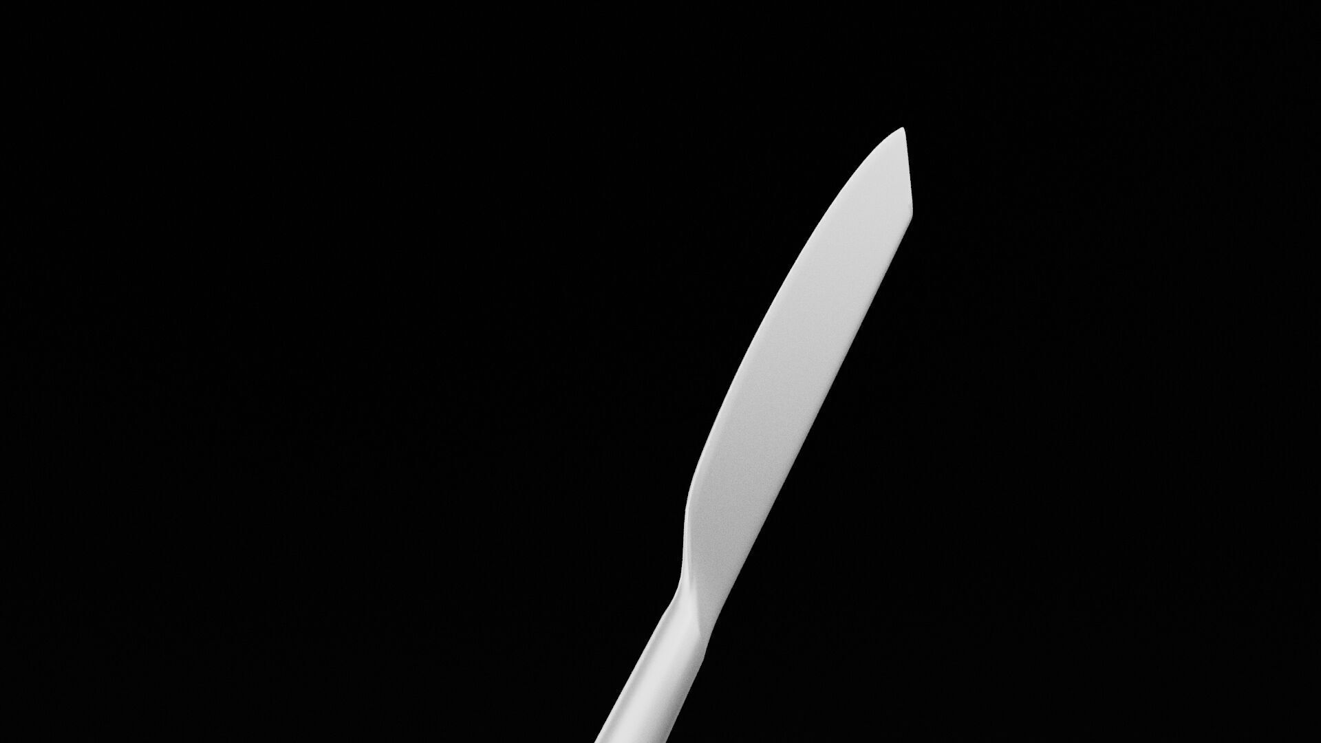 Dinner Knife Low-poly 3D model_4