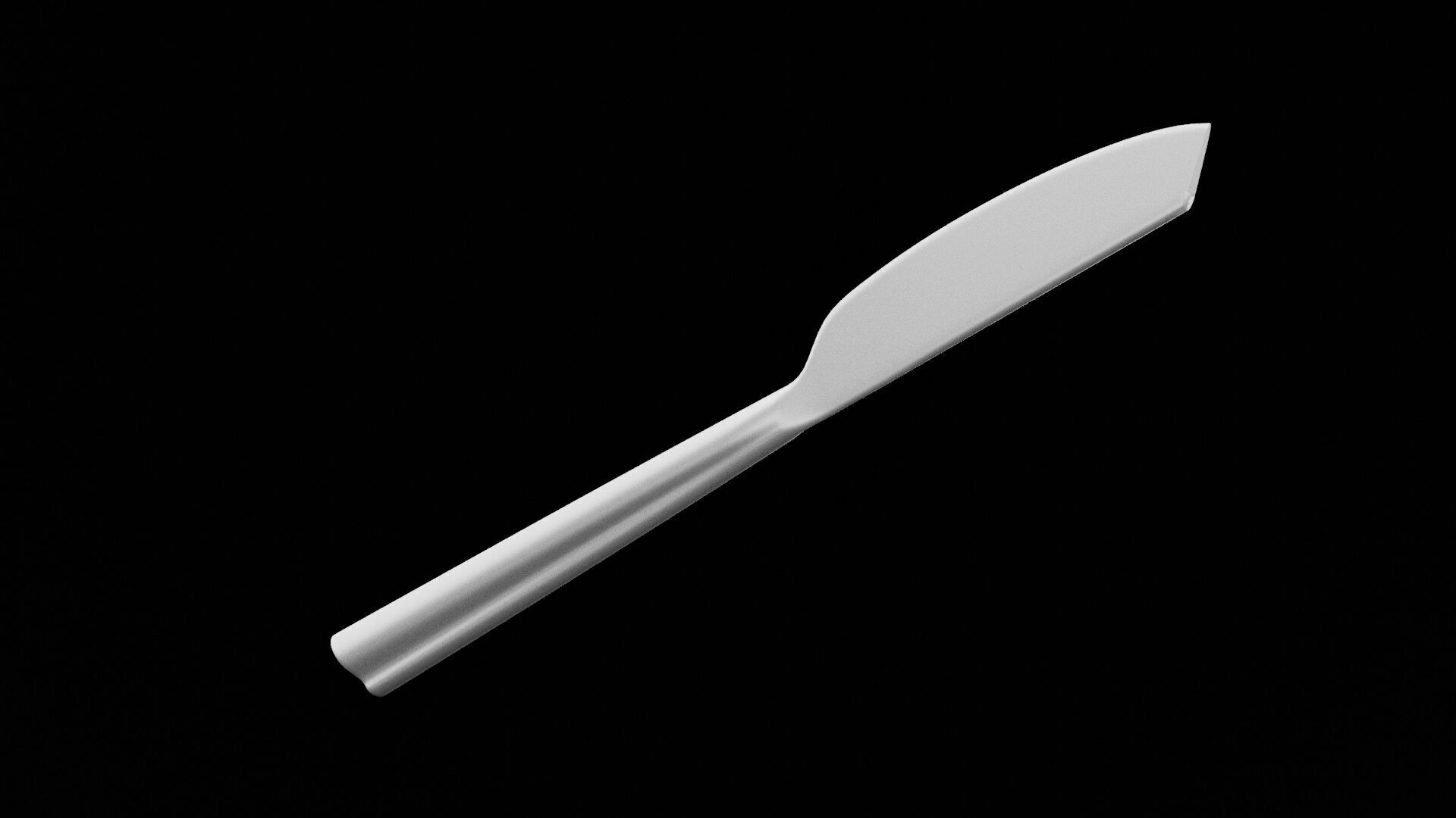 Dinner Knife Low-poly 3D model_3