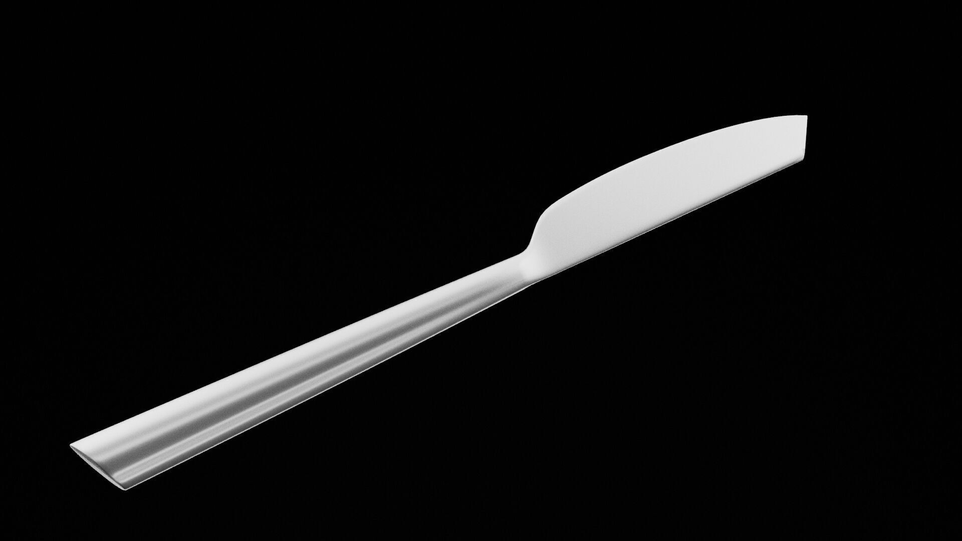 Dinner Knife Low-poly 3D model_6