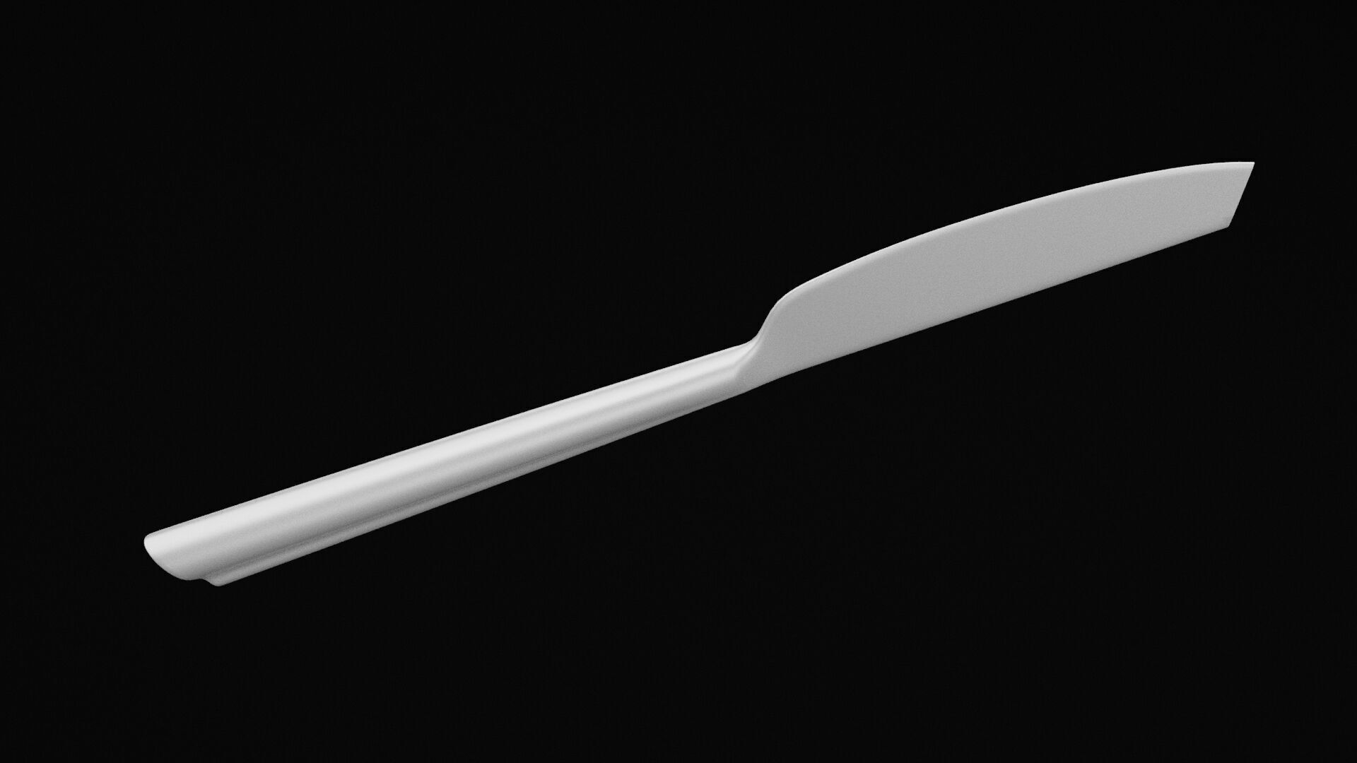 Dinner Knife Low-poly 3D model_1