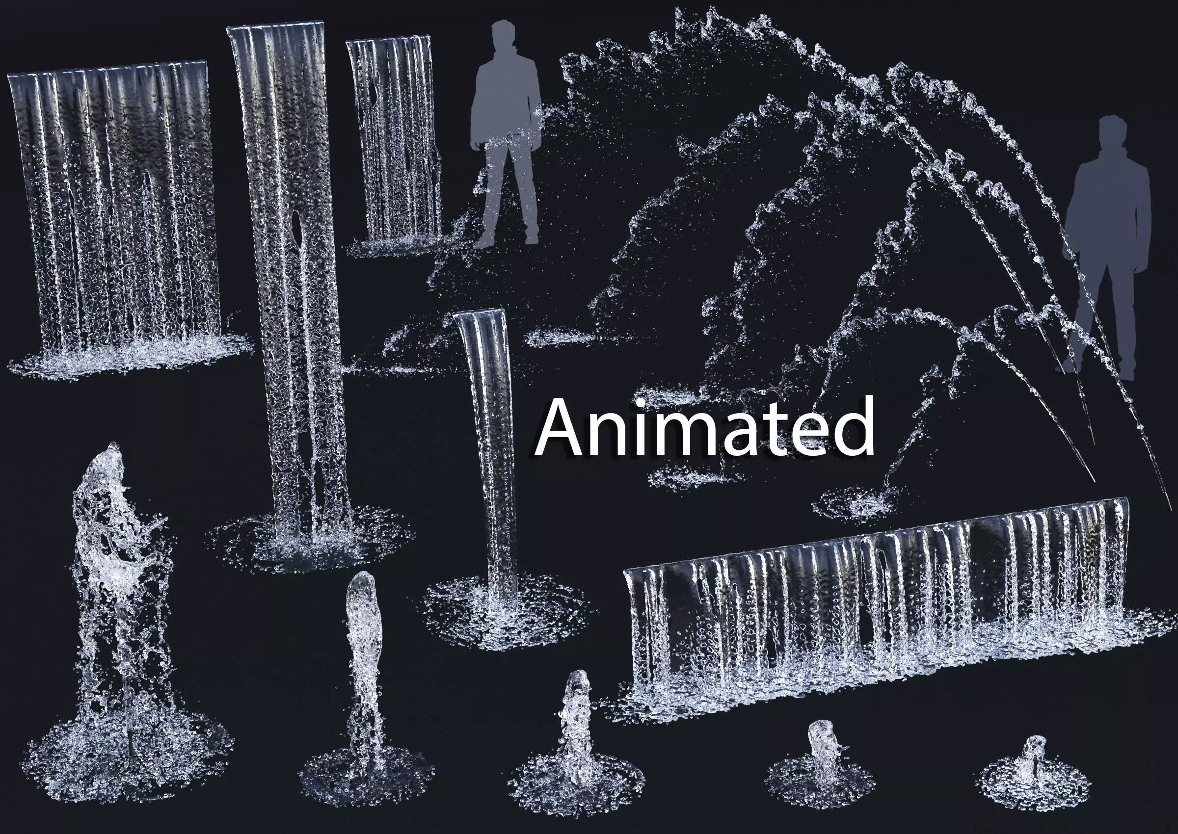 Animated Collection of Waterfalls and Fountains _0