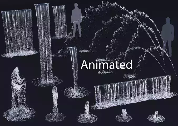 Animated Collection of Waterfalls and Fountains 